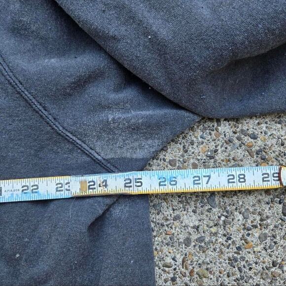 Vtg 90s Acid Wash Bleach Distressed Faded Blank Crewneck Sweatshirt Black XL - Picture 5 of 6